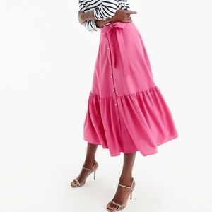J. Crew Collection tie-waist button-front skirt